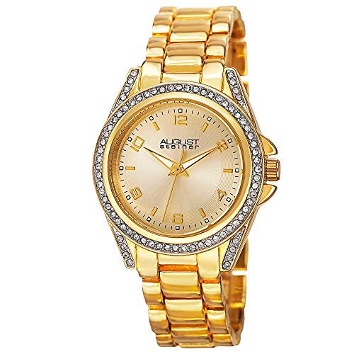 【中古】【未使用・未開封品】August Steiner Women 's as8149yg crystal-accentedゴールド調Watch withリンクブレスレット