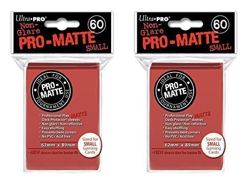 【中古】【未使用 未開封品】120 Ultra Pro Red SMALL PRO-MATTE Deck Protectors Sleeves Colors Yugioh Vanguard 2 Packs of 60