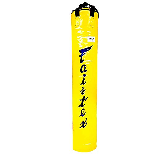 【中古】【未使用・未開封品】(Yellow) - Fairtex UNFILLED HB1.8m - 6ft Muay Thai Banana Bag Yellow Heavy Punching Bag for Kick Boxing MMA K1