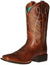 【中古】【未使用・未開封品】Ariat レディース ラウンドアップ ワイドスクエアトゥ ウエスタンカウボーイブーツ, ユーコンブラウン/ブロンズ, 6