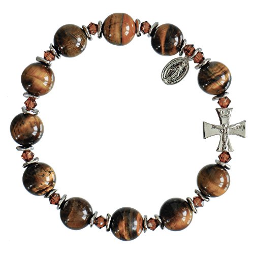 【中古】【未使用・未開封品】正弦器 ロザリオブレスレット タイガーアイ 10mm