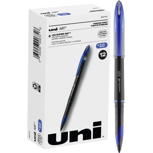 Uni-Ball Air 12-Pack Rollerball Writing Pen, Blue
