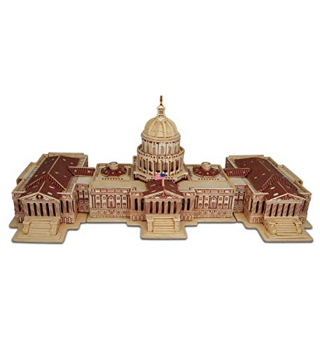 Puzzled米国議会議事堂3dパズル木製Constructionキット