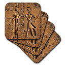 (set-of-4-Soft) - 3dRose cst_208712_1 Egypt, Luxor, Stone Reliefs in Amun Temple Enclosure at Temples Soft Coaster (Set of 4)