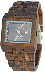 【中古】【未使用・未開封品】Wood Mark Watches 高級腕時計 レーニア山モデル 7207 - ブラック サンダルウッド 高級天然木使用 カレンダー付き