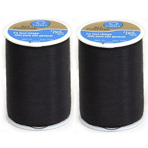 【中古】【未使用 未開封品】Coats Clark Dual Duty All-Purpose Thread 400 Yds: Black (ONE spool of yarn) (2) by Coats Clark Inc.