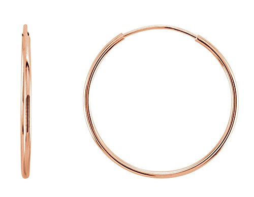 【中古】【未使用・未開封品】（ループティフープス）LooptyHoops エンドレスフープイヤリング 14Kゴールド 細い 10〜24mm（1mmチューブ）