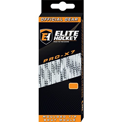 【中古】【未使用 未開封品】Elite Hockey PRO-X7 ワイドモールドチップ コットンホッケースケート靴紐 (カラー サイズ選択) 108 ホワイト