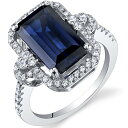【中古】【未使用・未開封品】Created Sapphireカクテルリングスターリングシルバー4.50カラットOctagonカットサイズ5?to 9