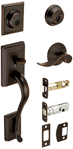 Schlage F62-ADD-ACC-LH アディソン ダブルシリンダー ハンドルセット 左利きの内側 エイジドブロンズ