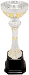 【中古】【未使用 未開封品】Decade Awardsカップトロフィー シルバー ゴールド - メタルカップコーポレートアワード- 高さ9.75インチ - リクエストに応じて刻印プレート
