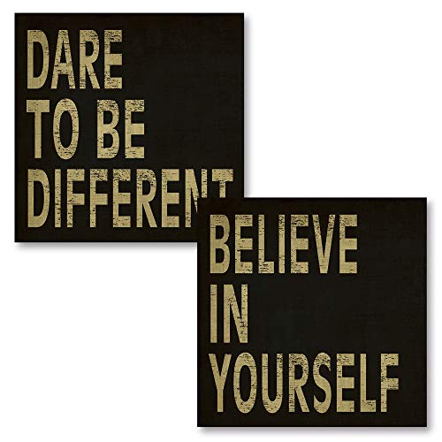 【中古】【未使用・未開封品】Dare to Be Different 'と' Believe In Yourself ' Inspirational Set Poster Prints