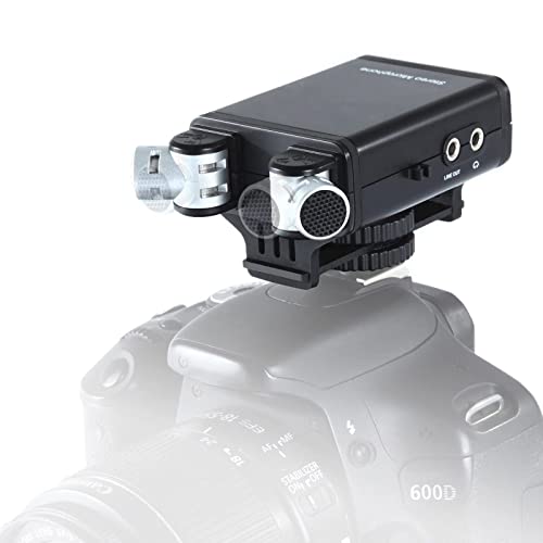 【中古】【未使用・未開封品】Movo VXR280 カメラマウントコンデンサー ステレオビデオマイク 90°~120°の調節可能な指向性マイクカプセル付き