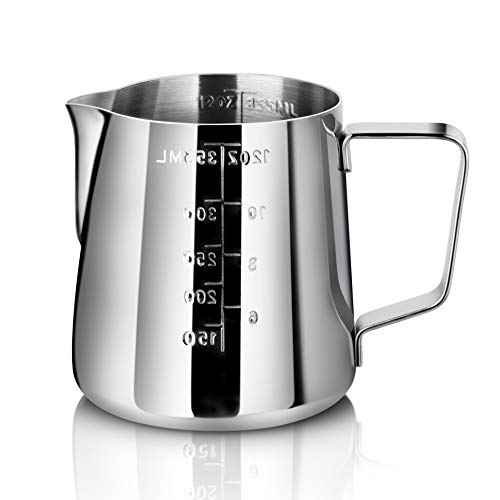 New Star Foodservice 28805 Commercial Grade Stainless Steel 18/8 Frothing Pitcher, 12-Ounce by New Star Foodservice 