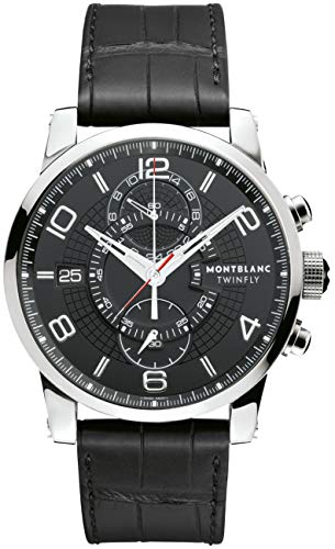 【中古】【未使用・未開封品】MONTBLANC メンズ 105077 Timewalker アナログディスプレイ スイス製 自動巻き ブラック 腕時計, ブラック, クロノグラフ。