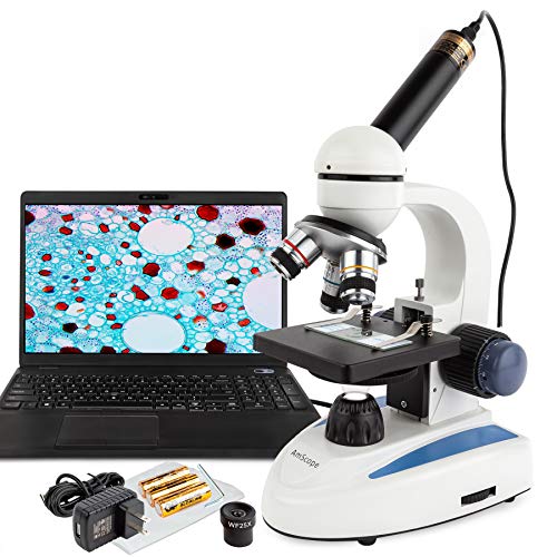 【中古】【未使用・未開封品】AmScope 40X-1000X生物科学全金属製光学ガラスレンズ学生顕