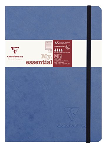 【中古】【未使用・未開封品】Clairefontaine エイジバッグエッセンシャル糸 罫線入り 192ページ ブルー 793464C