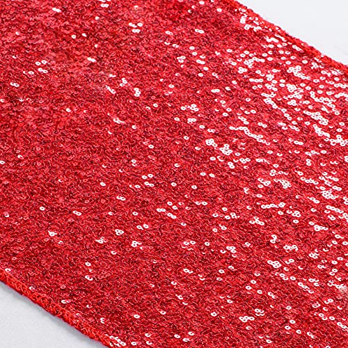 【中古】【未使用・未開封品】(1, Red) Red Sequin Table Runner 36cm x 270cm Sequin TableCloth Red ..