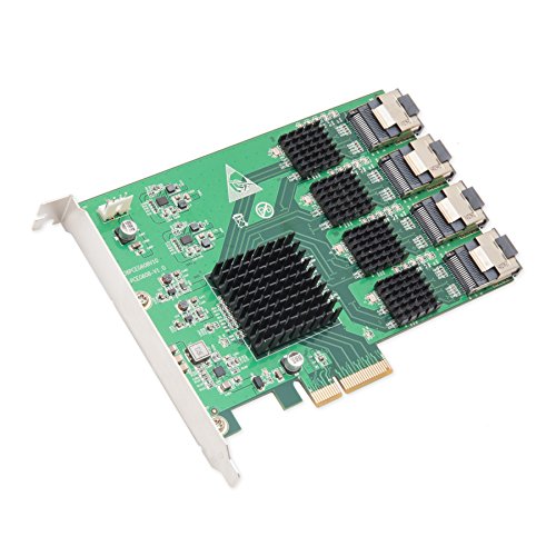 【中古】【未使用・未開封品】IO Crest SATA III PCIe 2.0 x2 コントローラーカード グリーン 16 Port SI-PEX40097