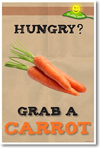 【中古】【未使用・未開封品】Hungry ?Grab A Carrot???新しい健康と栄養ポスター