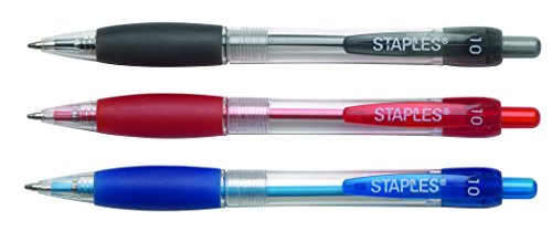 【中古】【未使用・未開封品】Staples格納式ボールペンペン, Medium Point, Assorted, 50?/パックby Staples