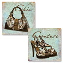 【中古】【未使用・未開封品】人気エキゾチックLeopard PrintシックPurse and Couture high-heel 2つ、12?x 12プリント...