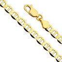 【中古】【未使用・未開封品】The World Jewelry Center 14Kリアルイエローゴールド ソリッドメンズ 6.5mm フラットマリナーチェーン...