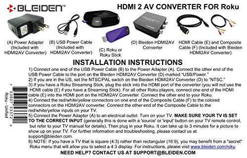 【中古】【未使用・未開封品】HDMI to 3rcaコンポジットAVコンバータfor Roku [ roku 2、roku 3、roku 4、roku Express、roku Ultra、roku Premiere、roku Premiere + and Roku Streamingスティック(すべてのモデル) ]【メーカー名】【メーカー型番】【ブランド名】Bleiden 映像編集機 【商品説明】HDMI to 3rcaコンポジットAVコンバータfor Roku [ roku 2、roku 3、roku 4、roku Express、roku Ultra、roku Premiere、roku Premiere + and Roku Streamingスティック(すべてのモデル) ]【注意】こちらは輸入品となります。当店では初期不良に限り、商品到着から7日間は返品を 受付けております。こちらは当店海外ショップで一般の方から買取した未使用・未開封品です。買取した為、中古扱いとしております。他モールとの併売品の為、完売の際はご連絡致しますのでご了承ください。ご注文からお届けまで1、ご注文⇒ご注文は24時間受け付けております。2、注文確認⇒ご注文後、当店から注文確認メールを送信します。3、当店海外倉庫から当店日本倉庫を経由しお届けしますので10〜30営業日程度でのお届けとなります。4、入金確認⇒前払い決済をご選択の場合、ご入金確認後、配送手配を致します。5、出荷⇒配送準備が整い次第、出荷致します。配送業者、追跡番号等の詳細をメール送信致します。6、到着⇒出荷後、1〜3日後に商品が到着します。　※離島、北海道、九州、沖縄は遅れる場合がございます。予めご了承下さい。お電話でのお問合せは少人数で運営の為受け付けておりませんので、メールにてお問合せお願い致します。営業時間　月〜金　10:00〜17:00お客様都合によるご注文後のキャンセル・返品はお受けしておりませんのでご了承下さい。