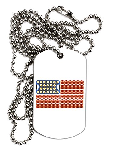 【中古】【未使用・未開封品】TooLoud朝食American Flag???ベーコンと卵大人用犬タグチェーンネックレス