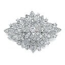 【中古】【未使用・未開封品】Mariell Vintage Wedding Crystal Bridal Brooch Pin - Stunning Art Deco Fashion - Platinum Plated
