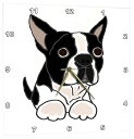 【中古】【未使用・未開封品】3dRose かわいいボストンテリア 子犬 オリジナル - ウォールクロック、10 x 10インチ(dpp_216347_1)(2)