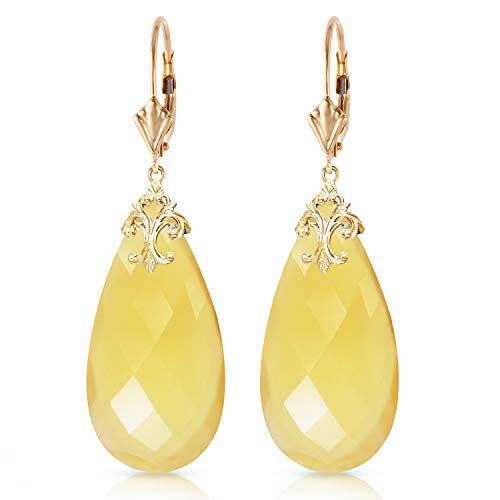 ����šۡ�̤���ѡ�̤�����ʡ�K14 Yellow Gold Lever Back Earrings with Briolette 31x16 mm Yellow...
