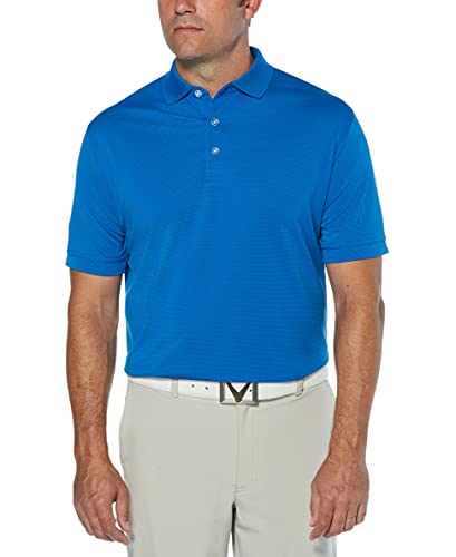yÁzygpEJiz(Medium, Magnetic Blue) - Callaway Men's Golf Short Sleeve Solid Ottoman Polo Shirt