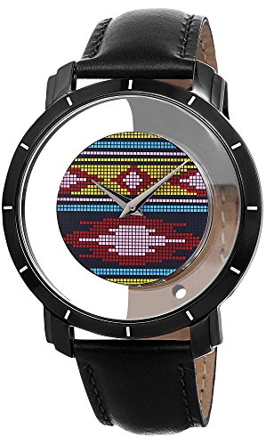 【中古】【未使用・未開封品】Akribos XXIV Men 's ak665?X BK Swiss Quartz Movement Watch Featuring a Multi Colored Navajoパターンフローティングダイヤル、非表示クラウ