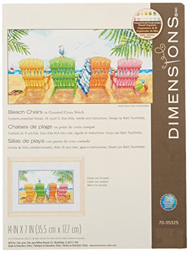 Dimensions Counted Cross Stitch Kit 7"X14"-Beach Chairs (14 Count) -70-35325
