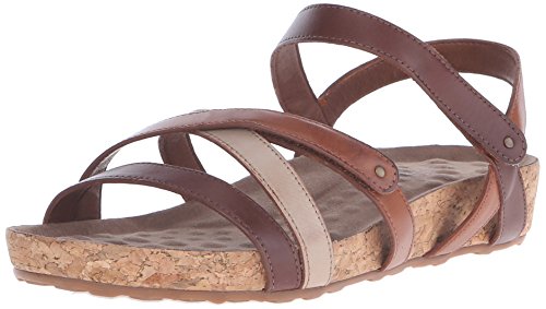 Walking Cradles Women's Pool Flat Sandal, Brown, 7 M US
