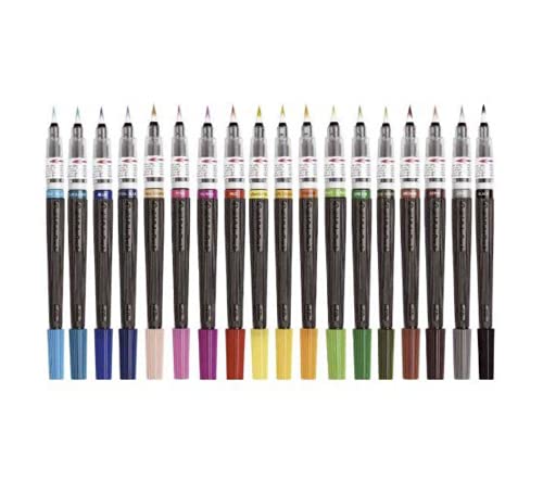 Cases - 【中古】【未使用・未開封品】Pentel Art Brush, Color Brush Pens, 18 Color Set (Japan Import) [Komainu-Dou Original Package] by Pentel