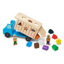 【中古】【未使用・未開封品】Melissa & Doug shape-sorting木製Dump Truck Toy with 9カラフルShapes and 2?figures再生