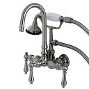 【中古】【未使用・未開封品】Kingston Brass AE7T8 Aqua Eden Vintage Wall Mount Clawfoot Tub Faucet, Satin Nickel(4)