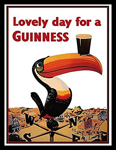 Buyartforless Framed " Guinness Beer Lovely Day Toucan on weather-vane "広告アートポスター印刷、36?" x 24?"