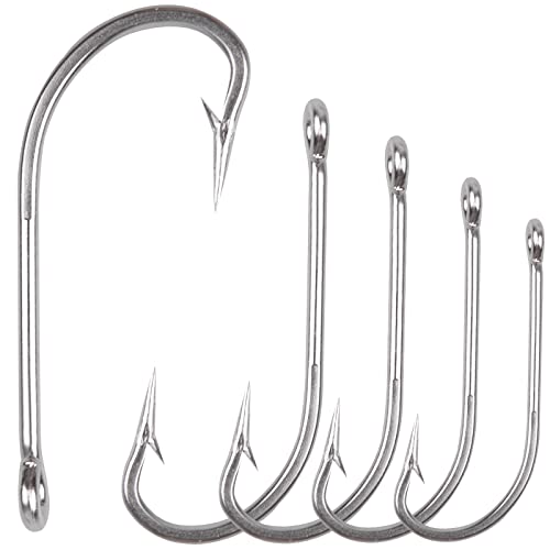 š̤ۡѡ̤ʡ(6/0) - Stainless Steel Saltwater Fishing Hook, 2X Strong O'shaughnessy Forged Fishing Hook for Saltwater Freshwater Fishing 50pcs/lot