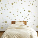 【中古】【未使用 未開封品】Vinyl Star Wall Decal Stickers for Home Wall Decor Night Sky Removable Graphic Transfers for Nursery or Kids Room (Gold, 48x55 inches