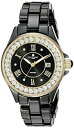 yÁzygpEJizLadies Charles Hubert Crystal Bezel Black Ceramic Watch