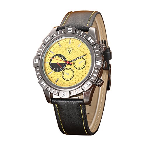 【中古】【未使用・未開封品】MICOSUM Original Men 'sステンレススチールWatch withブラックレザーストラップスポーツ腕時計