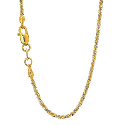 【中古】【未使用・未開封品】jewelstop 14?Kソリッド2トーンゴールド1.5?MM Sparkleチェーンネックレス、カニカン???16?