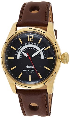 š̤ۡѡ̤ʡAkribos XXIV Men 's ak850yg Round Black Dial Three Hand ...
