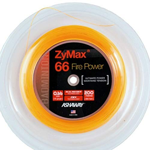 【中古】【未使用・未開封品】Ashaway Zymax 66?Fireバドミントンストリングreel-fireオレンジ