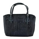 【中古】【未使用・未開封品】Dicksons ブラック 財布 ファッション ジャカード生地 聖書カバーケース ハンドル付き Lサイズ