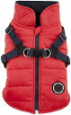 【中古】【未使用・未開封品】puppia down vest パピア ダウンベストハーネス ハーネス服 s,m,L,XL,2XL (2XL, RED)