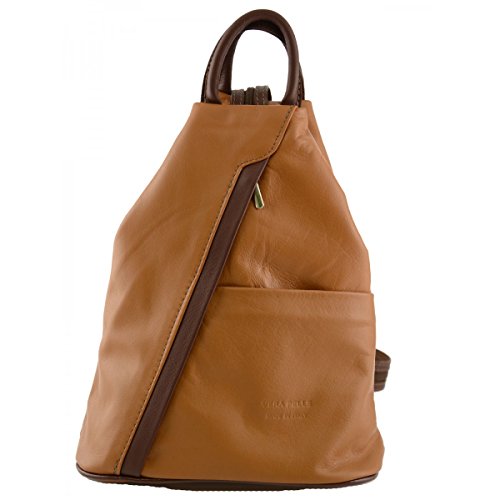 【中古】【未使用 未開封品】Made In Italy Woman Leather Backpack Color Cognac Brown - Backpack